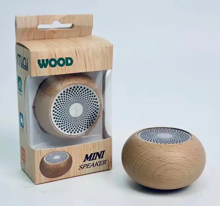 Mini haut-parleur Bluetooth sans fil en bois véritable