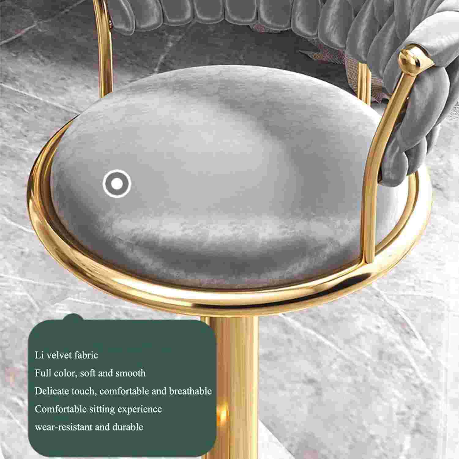 Chaise de Bar rotative légère de luxe avec dossier en velours