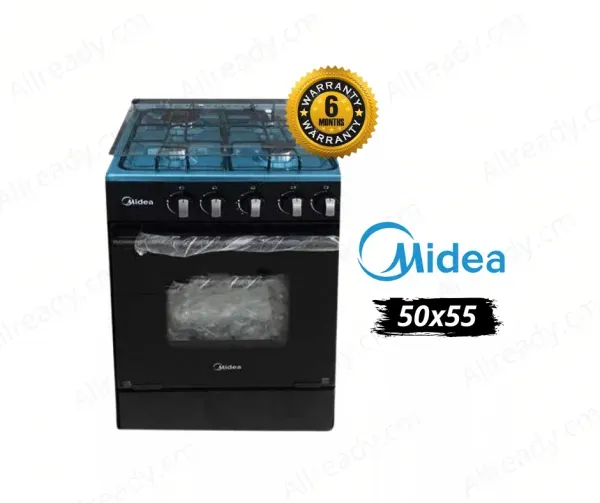 Cuisinière à gaz - MIDEA – MD588 – 04 feux – 50×55 – Noir - 6 Mois de Garantie